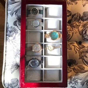 Beautiful cherry wood 12 watch holder box